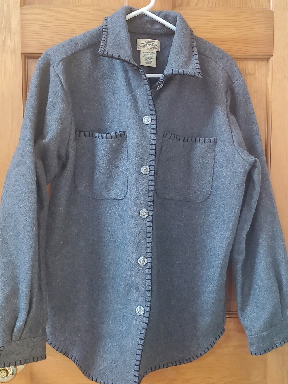 Vintage St. John’s Bay Wool Blend Shacket Cozy Gray M